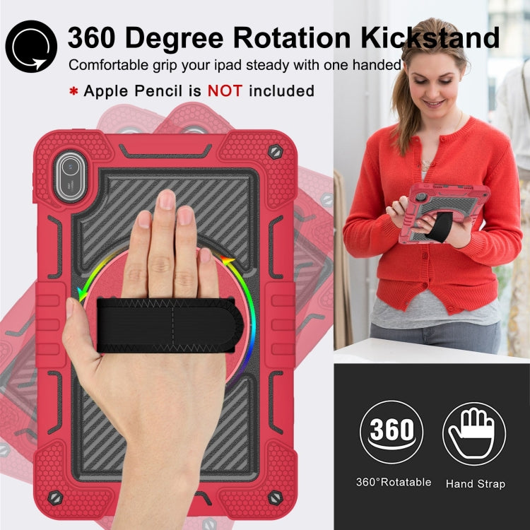 For Huawei MatePad SE 11 360 Degree Rotation PC Contrast Silicone Tablet Case(Red + Black)