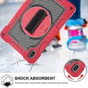 For Huawei MatePad SE 11 360 Degree Rotation PC Contrast Silicone Tablet Case(Red + Black)