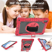 For Huawei MatePad SE 11 360 Degree Rotation PC Contrast Silicone Tablet Case(Red + Black)