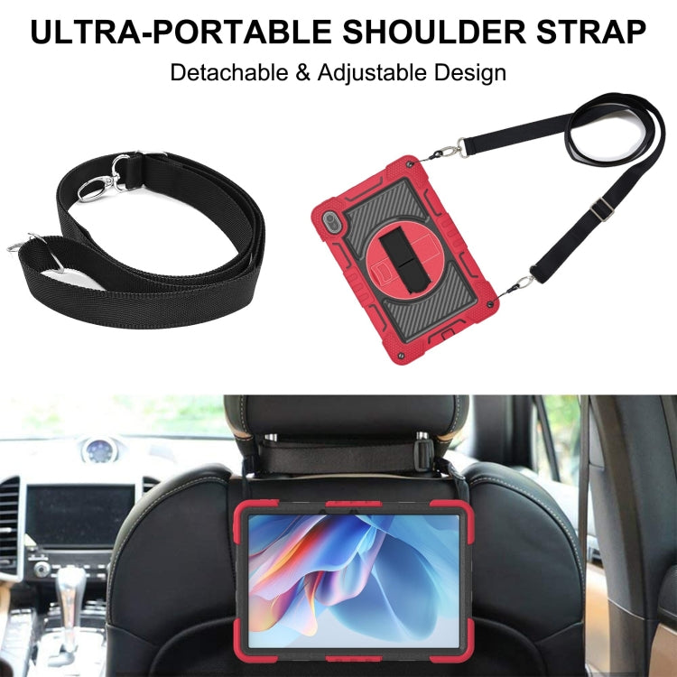 For Huawei MatePad SE 11 360 Degree Rotation PC Contrast Silicone Tablet Case(Red + Black)