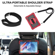For Huawei MatePad SE 11 360 Degree Rotation PC Contrast Silicone Tablet Case(Red + Black)