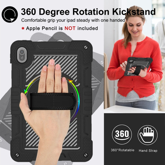 For Huawei MatePad SE 11 360 Degree Rotation PC Contrast Silicone Tablet Case(Black)