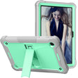 For TCL Tab 10 5G Shockproof Silicone Hybrid PC Tablet Case with Holder(Mint Green + Grey) - free shipping - PMC TechLife - Order now!