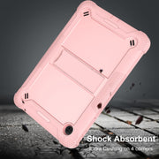 For TCL Tab 10 5G Shockproof Silicone Hybrid PC Tablet Case with Holder(Rose Gold)