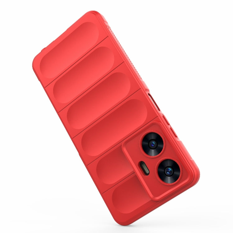For Realme C55 4G Magic Shield TPU + Flannel Phone Case(White)