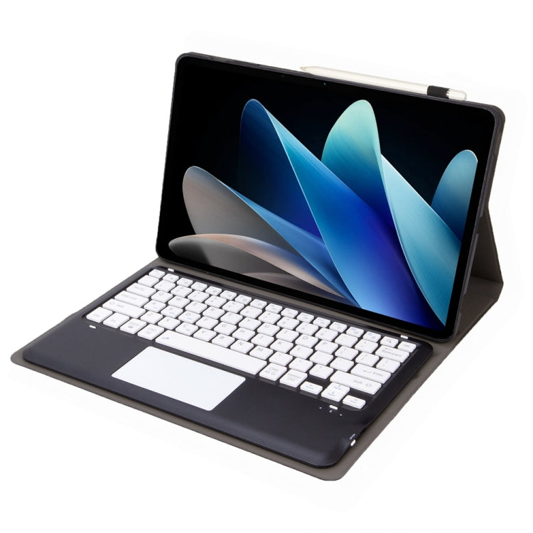 For vivo Pad 2 12.1 inch AV12-A Ultra-thin Split Bluetooth Keyboard Leather Tablet Case with Touchpad(Black+White)