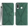 For Huawei P30 Lite/nova 4e Stitching Embossed Leather Phone Case(Green) - Huawei Cases by PMC TechLife | Online Shopping South Africa | PMC TechLife | Buy Now Pay Later Mobicred