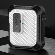 For AirPods 2 / 1 Alpha Carbon Fiber Wireless Bluetooth Earphone Protective Case(White)