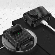 For AirPods 3 Alpha Carbon Fiber Wireless Bluetooth Earphone Protective Case(Black)