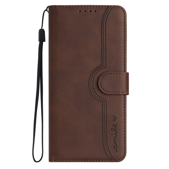 For Xiaomi 14 Pro Heart Pattern Skin Feel Leather Phone Case(Brown)