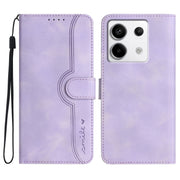 For Xiaomi Redmi Note 13 Pro 4G Heart Pattern Skin Feel Leather Phone Case(Purple)