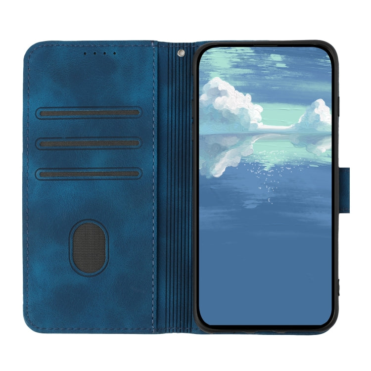 For Google Pixel 9 Pro Line Pattern Skin Feel Leather Phone Case(Royal Blue)