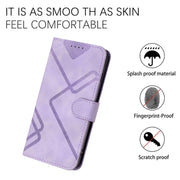 For Google Pixel 9 Pro Line Pattern Skin Feel Leather Phone Case(Light Purple)