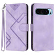 For Google Pixel 9 Line Pattern Skin Feel Leather Phone Case(Light Purple) - Google Cases by PMC TechLife | Online Shopping South Africa | PMC TechLife | Buy Now Pay Later Mobicred