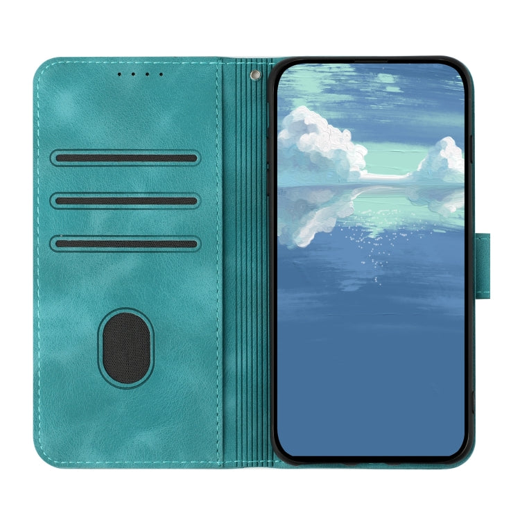 For Google Pixel 9 Line Pattern Skin Feel Leather Phone Case(Light Blue)