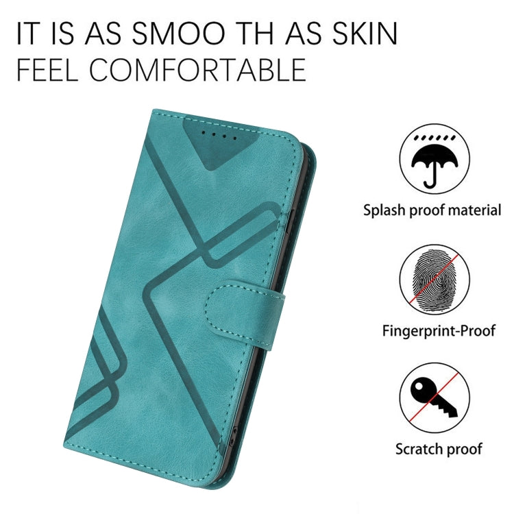 For Google Pixel 9 Line Pattern Skin Feel Leather Phone Case(Light Blue)