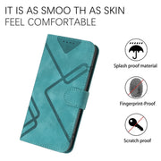 For Google Pixel 9 Line Pattern Skin Feel Leather Phone Case(Light Blue)
