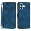 For iPhone 17 Line Pattern Skin Feel Leather Phone Case(Royal Blue) - free shipping - PMc TechLife - Order now!