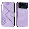 For iPhone 17 Pro Max Line Pattern Skin Feel Leather Phone Case(Light Purple) - free shipping - PMc TechLife - Order now!