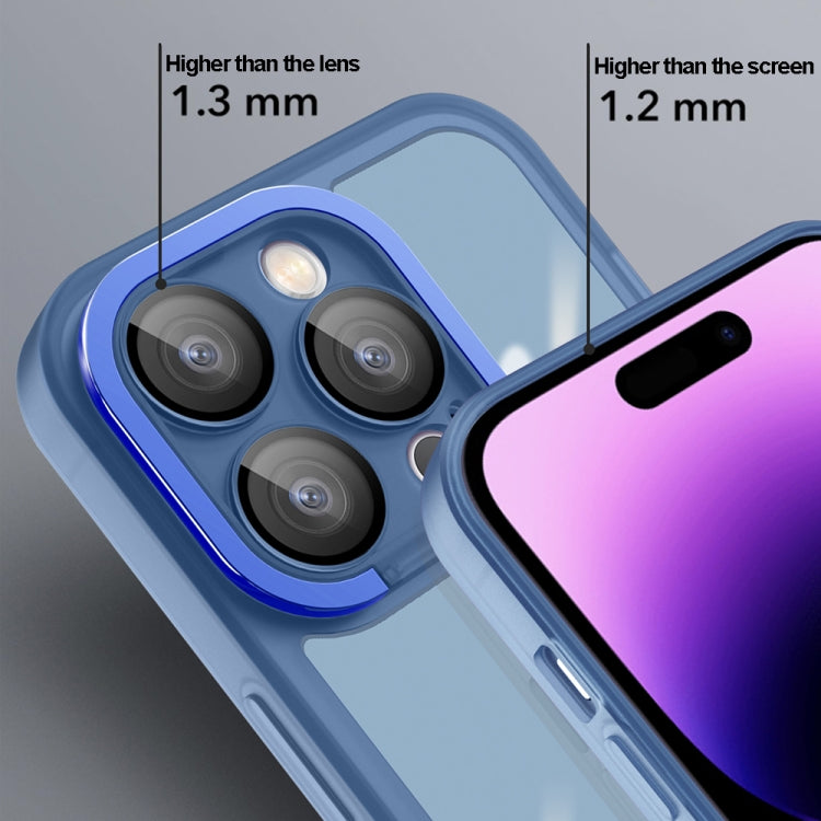 For iPhone 15 Pro Max Invisible Lens Bracket Matte Transparent MagSafe Phone Case(Royal Blue)