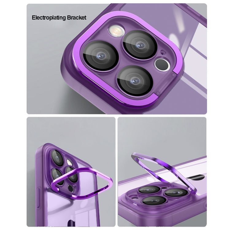 For iPhone 15 Plus Invisible Lens Bracket Matte Transparent MagSafe Phone Case(Pink)