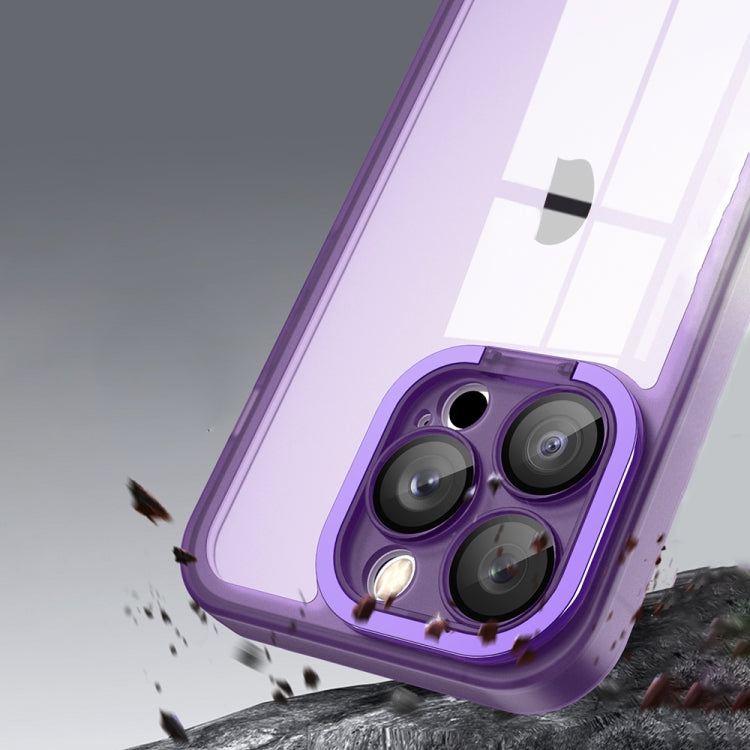For iPhone 15 Pro Max Invisible Lens Bracket Matte Transparent MagSafe Phone Case(Royal Blue)