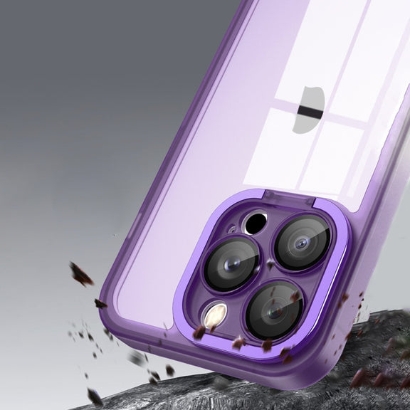 For iPhone 15 Pro Max Invisible Lens Bracket Matte Transparent MagSafe Phone Case(Royal Blue)