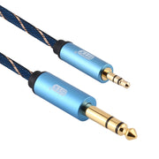EMK 3.5mm Jack Male to 6.35mm Jack Male Gold Plated Connector Nylon Braid AUX Cable for Computer / X-BOX / PS3 / CD / DVD, Cable Length:5m(Dark Blue)