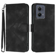 For Motorola Edge 5G 2024 Line Pattern Skin Feel Leather Phone Case(Black) - Motorola Cases by PMC Jewellery | Online Shopping South Africa | PMC Jewellery | Buy Now Pay Later Mobicred