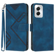 For Motorola Moto G Power 5G 2024 Line Pattern Skin Feel Leather Phone Case(Royal Blue) - free shipping - PMC Jewellery - Order now!