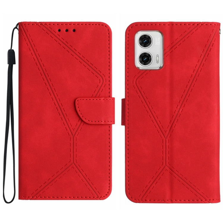For Motorola Moto G 5G 2023 Stitching Embossed Leather Phone Case(Red)