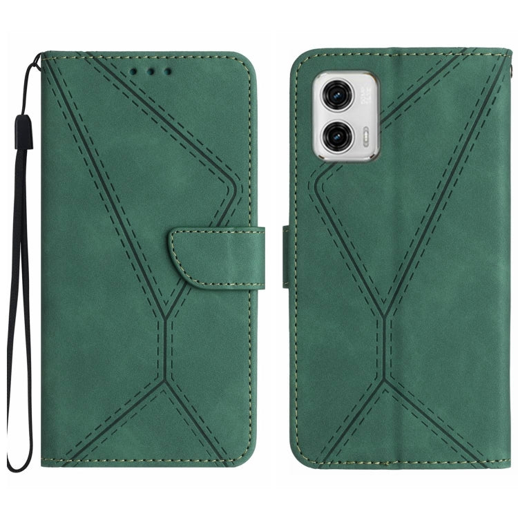 For Motorola Moto G 5G 2023 Stitching Embossed Leather Phone Case(Green)