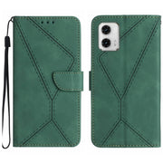 For Motorola Moto G 5G 2023 Stitching Embossed Leather Phone Case(Green)