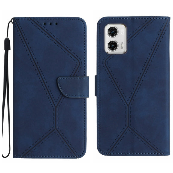 For Motorola Moto G 5G 2023 Stitching Embossed Leather Phone Case(Blue)