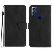 For Motorola Moto G Play 2023 Stitching Embossed Leather Phone Case(Black)