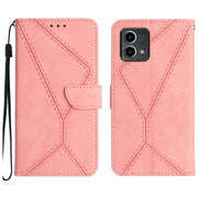 For Motorola Moto G Stylus 5G 2023 Stitching Embossed Leather Phone Case(Pink)