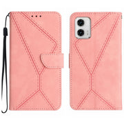 For Moto G53 5G / G23 / G13 4G Stitching Embossed Leather Phone Case(Pink)