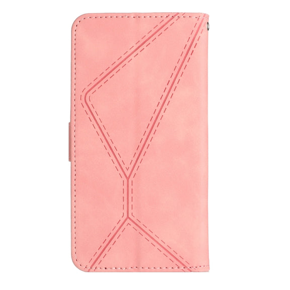 For Motorola Moto G54 Stitching Embossed Leather Phone Case(Pink)