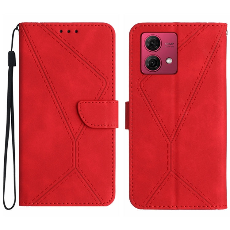 For Motorola Moto G84 Stitching Embossed Leather Phone Case(Red)