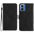 For Motorola Moto G34 5G Stitching Embossed Leather Phone Case(Black) - Motorola Cases by PMC TechLife | Online Shopping South Africa | PMC TechLife | Buy Now Pay Later Mobicred