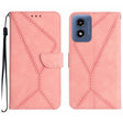 For Motorola Moto G Play 4G 2024 Stitching Embossed Leather Phone Case(Pink) - Motorola Cases by PMC TechLife | Online Shopping South Africa | PMC TechLife | Buy Now Pay Later Mobicred