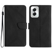 For Motorola Moto G Power 5G 2024 Stitching Embossed Leather Phone Case(Black)