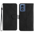 For Motorola Moto G Play 5G 2024 Stitching Embossed Leather Phone Case(Black) - Motorola Cases by PMC TechLife | Online Shopping South Africa | PMC TechLife | Buy Now Pay Later Mobicred