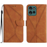 For Motorola Moto G75 5G Stitching Embossed Leather Phone Case(Brown)