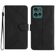 For Motorola Moto G Play 2025 Stitching Embossed Leather Phone Case(Black)