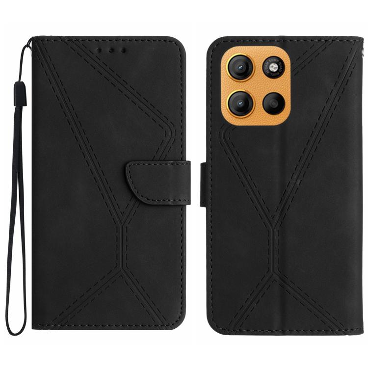 For Motorola Moto G Stylus 5G 2025 Stitching Embossed Leather Phone Case(Black)