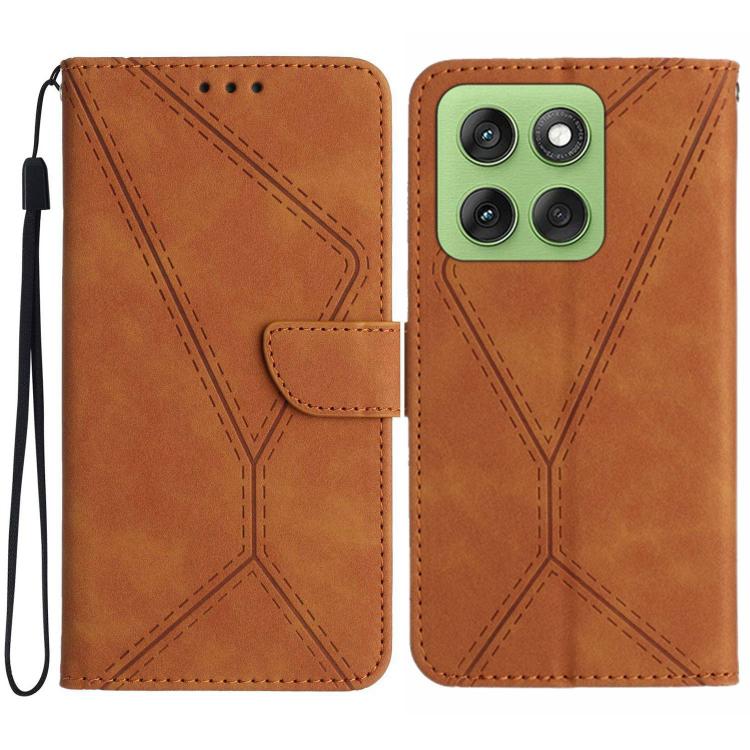 For Motorola Edge 60 5G Stitching Embossed Leather Phone Case(Brown)