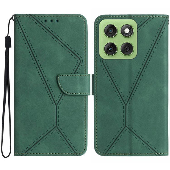 For Motorola Edge 60 5G Stitching Embossed Leather Phone Case(Green)