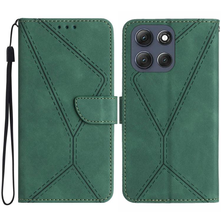 For Motorola Moto G56 5G Stitching Embossed Leather Phone Case(Green)