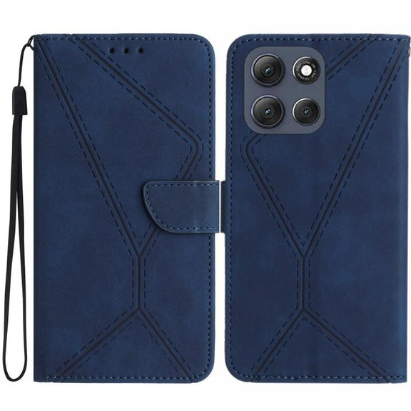 For Motorola Moto G56 5G Stitching Embossed Leather Phone Case(Blue)